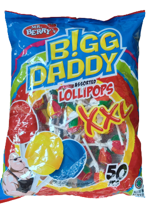 Mr. Berry's Bigg Daddy Assorted XXL Lollipops 50 Pcs