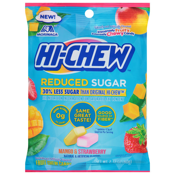 Hi- Chew Reduced Sugar Mango & Strawberry Fruit Chewy Candy 60g