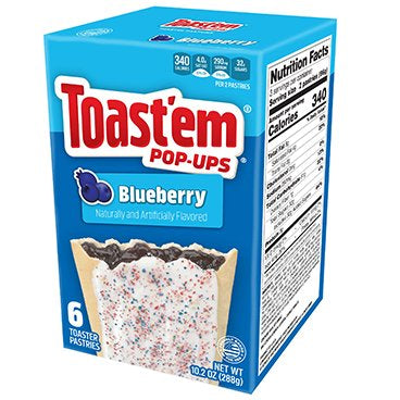 Toast'em Pop-Ups Blueberry Fruit Toaster Pastries 288g