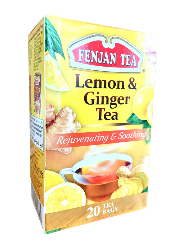 Fenjan Lemon & Ginger Tea 40g | Rejuvenating & Soothing | 20 Tea Bags