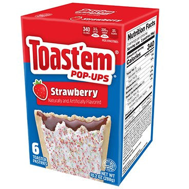 Toast'em Pop-Ups Strawberry Fruit Toaster Pastries 288g (Best Before Date 19/06/2024)
