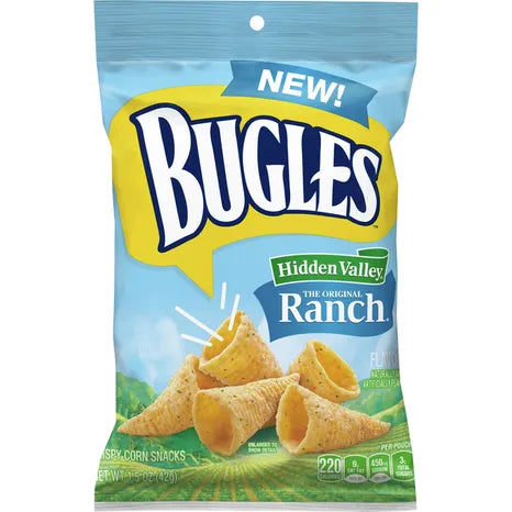 General Mills Bugles Hidden Valley Ranch Crispy Corn Snacks 212g
