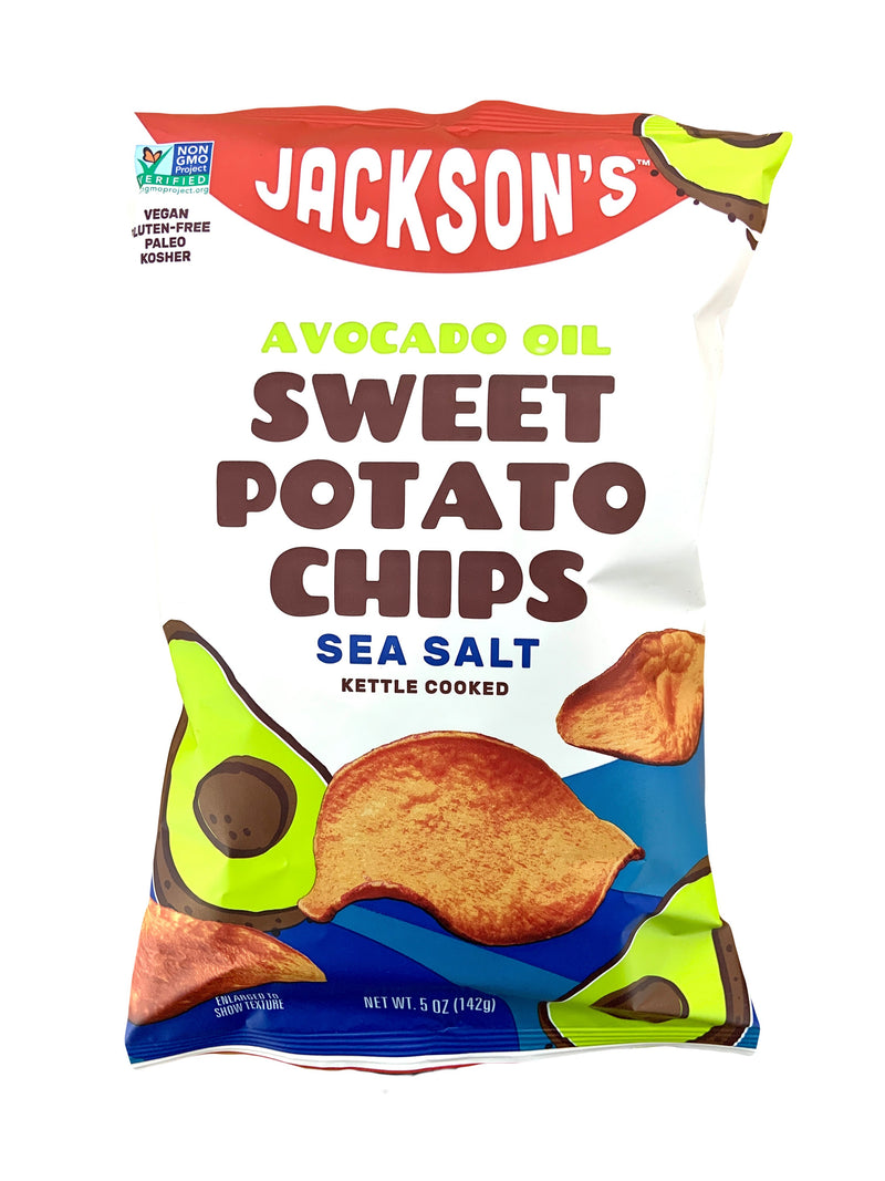 Jackson's Avocado Oil Sweet Potato Chips 142g | Kettle Cooked Chips | 4 Flavours