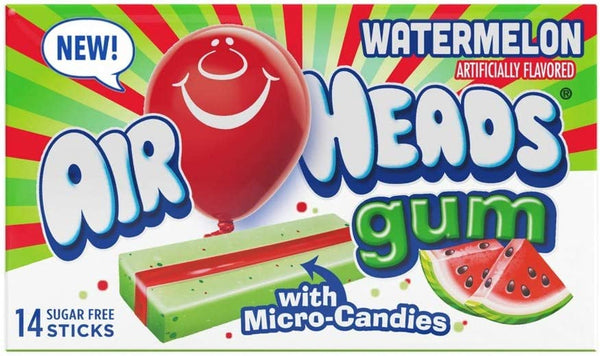 Airheads Watermelon Gum with Micro Candies 14 Sticks