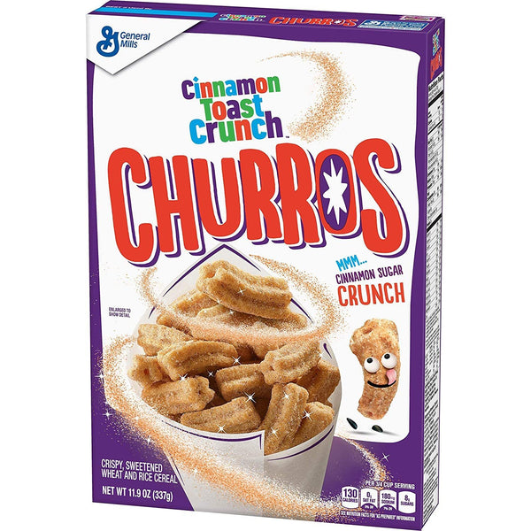 The flavours of Spain mixed with an authentic American taste gives you no less than General Mills Cinnamon Toast Crunch Churros®! Churros, a Spanish staple for starters, is a fried dough pastry that's dusted with sugar, has ridges, and dipped in rich, thick, dark chocolate.American cereals, on the other hand, are healthy options for kids and kids at heart.