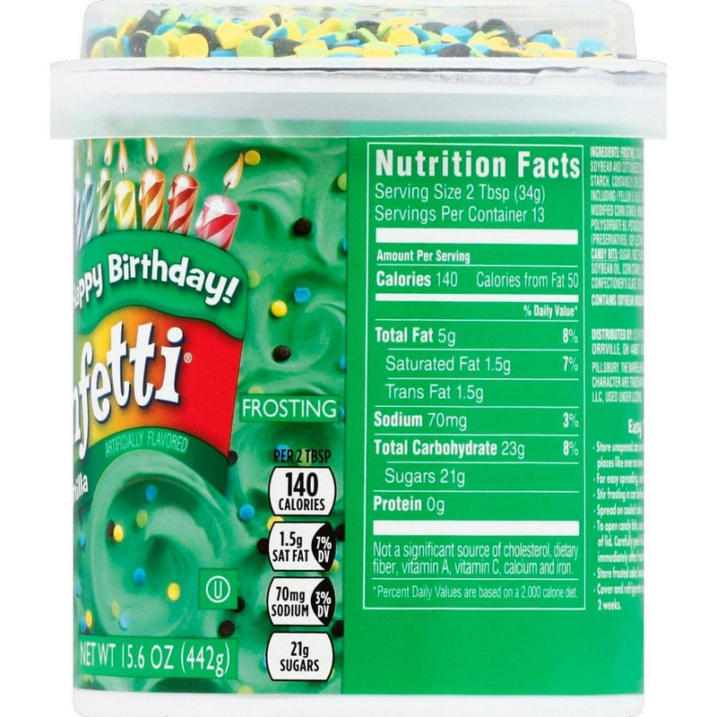 Pillsbury Funfetti Vibrant Green Vanilla Frosting 442g (Best Before Date 13/03/2024)