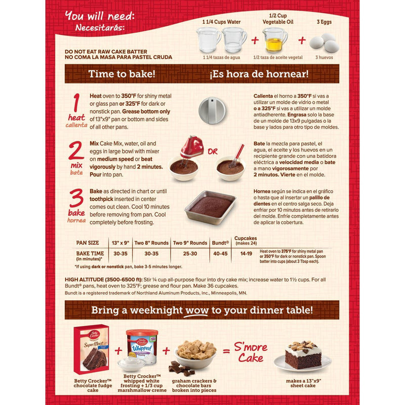 Betty Crocker Super Moist Chocolate Fudge Cake Mix 432g sold by American Grocer in the UK
