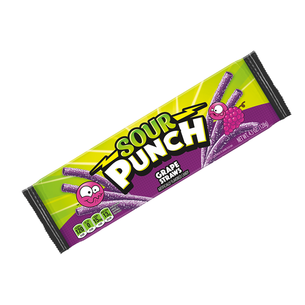 Sour Punch Grape Straws Flavoured Candy 57g