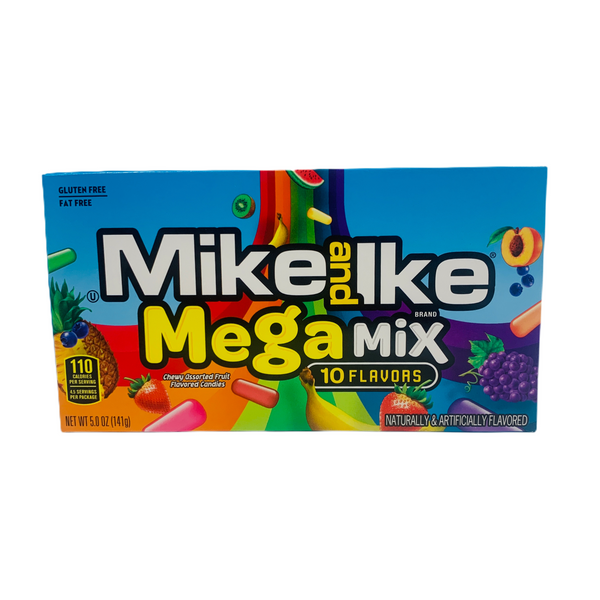 Mike and Ike Mega Mix Chewy Assorted Fruit Flavoured Candy 120g