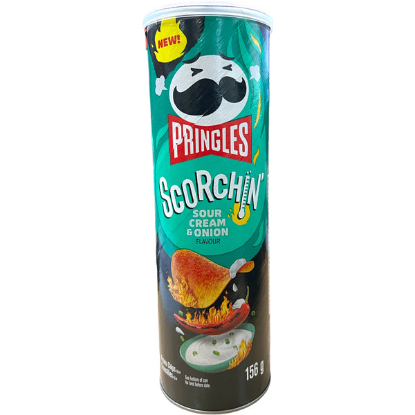 Pringles Scorchin Sour Cream & Onion Flavoured Potato Chips 156g
