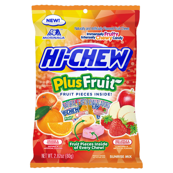 Hi-Chew Plus Fruit Sunrise Mix 80g (Orange & Tangerine, Red Apple & Strawberry)