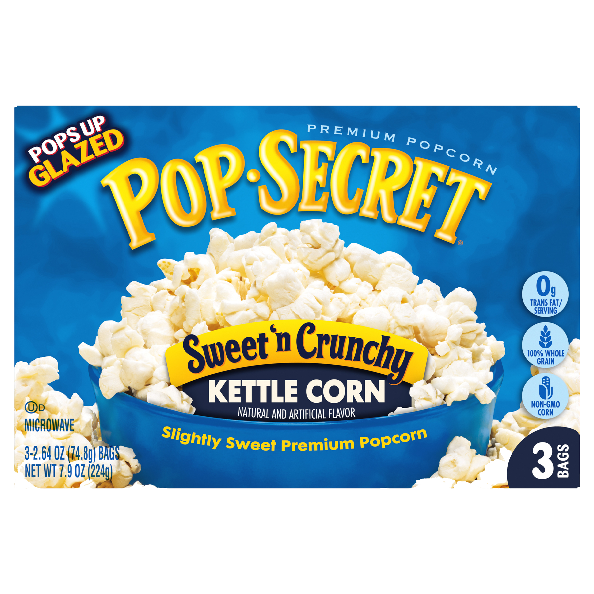 Pop Secret Sweet n Crunchy Kettle Corn Microwave Popcorn 224g 3 x 74.8g