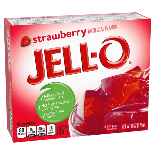 Jell-O Strawberry Gelatin Dessert Mix 85g (Best Before Date 06/05/2024)