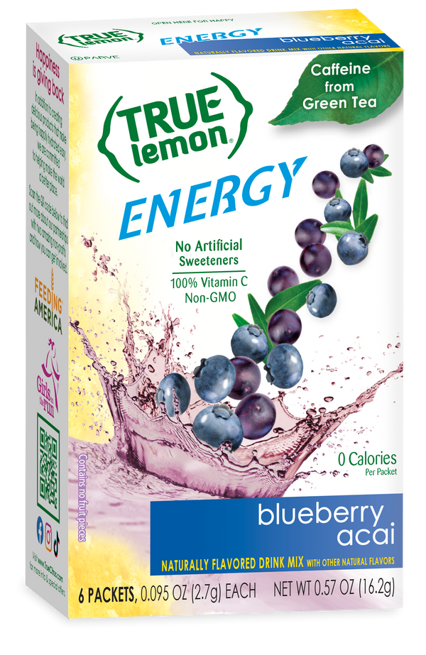 True Lemon Energy Blueberry Acai Drink Mix 6 Packets (16g)