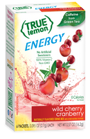 True Lemon Energy Wild Cherry Cranberry Drink Mix 6 Packets (16g)
