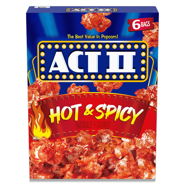 Act II Hot & Spicy Microwave Popcorn 360g (Best Before Date 31/05/24)