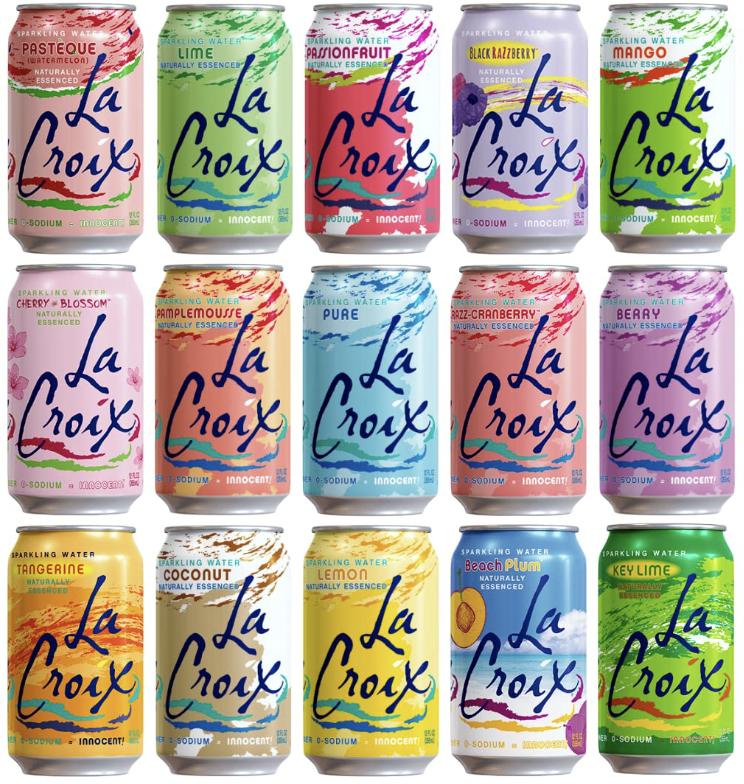La Croix Sparkling Water 355mL | Naturally Essenced, 0 Calories, 0 Sweetener, 0 Sodium | Choose Your Flavour | Pack Of 12 | Pack Of 24