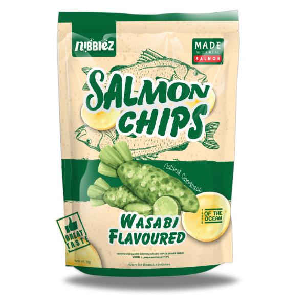 Nibblez Cassava Vege & Salmon Chips | Cassava Crisps | Salmon Crisps | Choose Your Flavour | Spicy Kimchi, Sour Cream & Onion, Tomato Ketchup, Japanese Curry, Black Truffle, Wasabi, Original Flavours