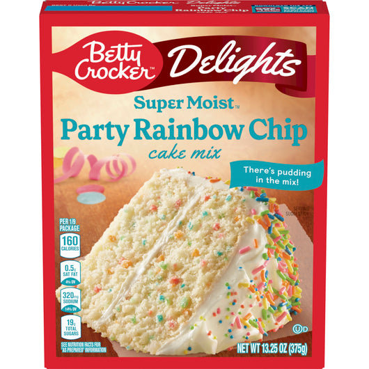 Betty Crocker Super Moist Party Rainbow Chip Cake Mix 375g (best Before : 16 Jun 2025)