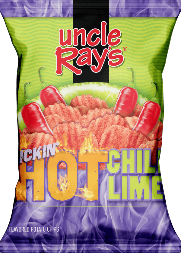 Uncle Ray's Kickin' Hot Chilli & Lime Flavoured Potato Chips 85g