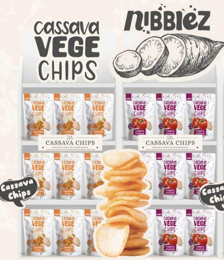 Nibblez Cassava Vege & Salmon Chips | Cassava Crisps | Salmon Crisps | Choose Your Flavour | Spicy Kimchi, Sour Cream & Onion, Tomato Ketchup, Japanese Curry, Black Truffle, Wasabi, Original Flavours