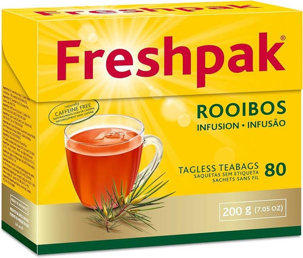 Freshpak Rooibos Infusion Tagless Teabags 200g | Caffeine Free | 80 Tea Bags