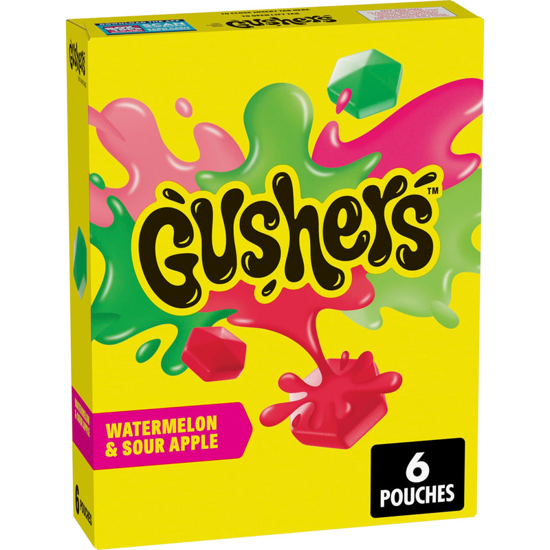 Gushers Watermelon Sour Apple Fruit Flavoured Snacks 6ct