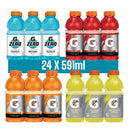 Gatorade Variety Sports Drink, 591mL Bottles, 24 Pack 4 Different Flavors, [Lemon Lime, Glacier Freeze Zero, Fruit Punch & Orange] [Canadian]