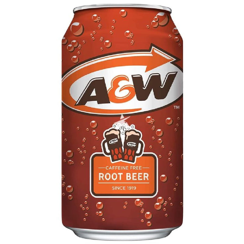 A&W Caffeine Free Root Beer Flavoured Soda 355ml (Dented Can)
