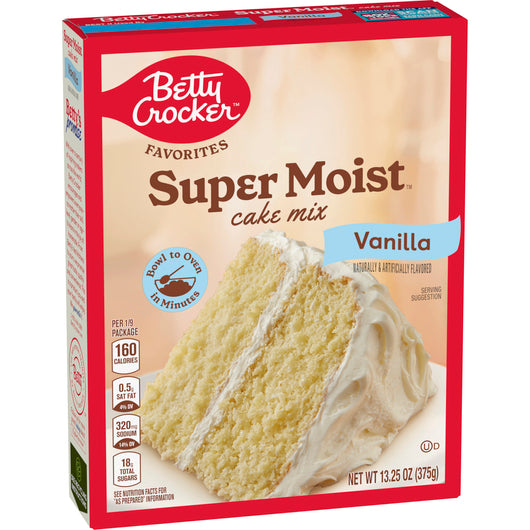Betty Crocker Super Moist Vanilla Cake Mix 375g (Best Before Date 07/2025)