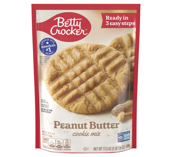 Betty Crocker Peanut Butter Cookie Mix Pouch 496G (Best Before 06/02/25)