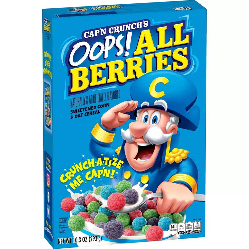 Quaker Cap'n Crunch All Berries Cereal 293g (Best Before Date 05/03/2024)