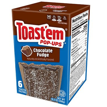 Toast'em Pop-Ups Chocolate Fudge Toaster Pastries 288g (Best Before Date 25/01/2025)
