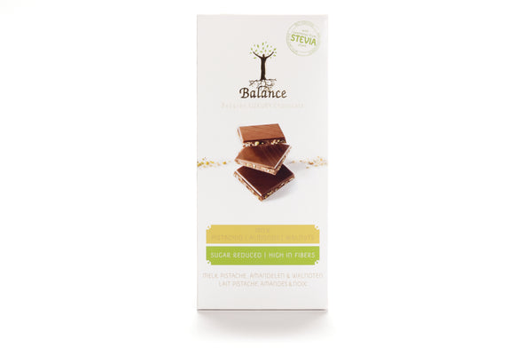 Balance Stevia Luxury tablet Milk + Pistachio, Almonds & Walnuts 85g