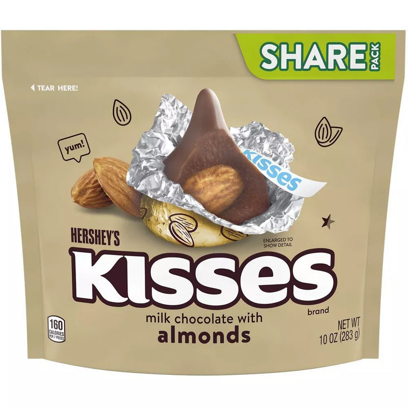 Hershey's Milk Chocolate with Almond Kisses Candy 283g Share Pack