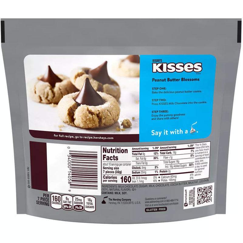 Hershey's Milk Chocolate Kisses Candy 306g Share Pack