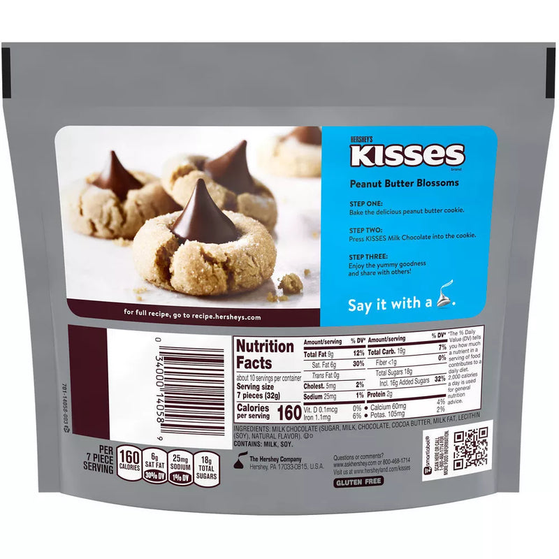 Hershey's Milk Chocolate Kisses Candy 306g Share Pack (Best Before Date 05/24)