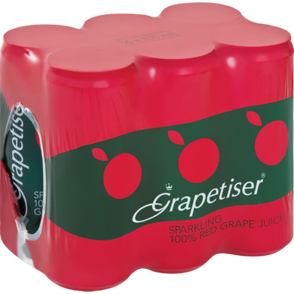 Grapetiser 100% Red Grape Juice Sparkling | 6 x 330ml Cans