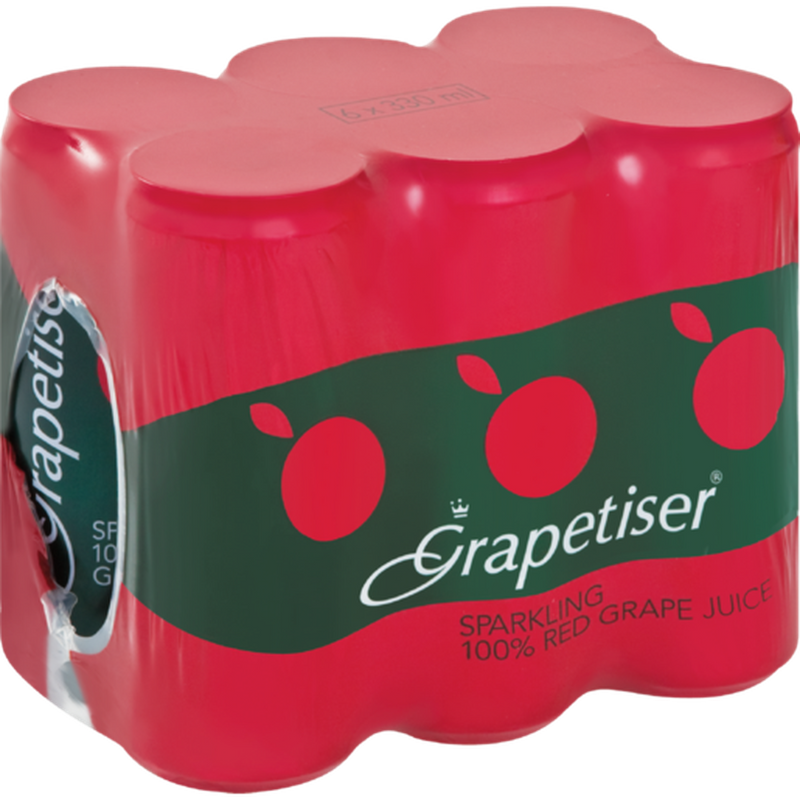 Grapetiser 100% Red Grape Juice Sparkling | 6 x 330ml Cans