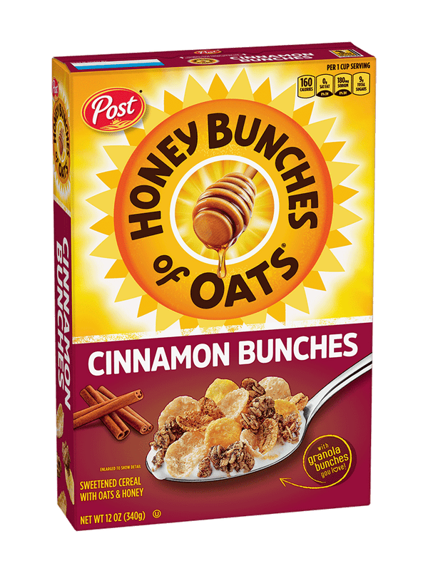 Post Honey Bunches of Oats Cinnamon Bunches Cereal 340g (best before 11/01/2025)