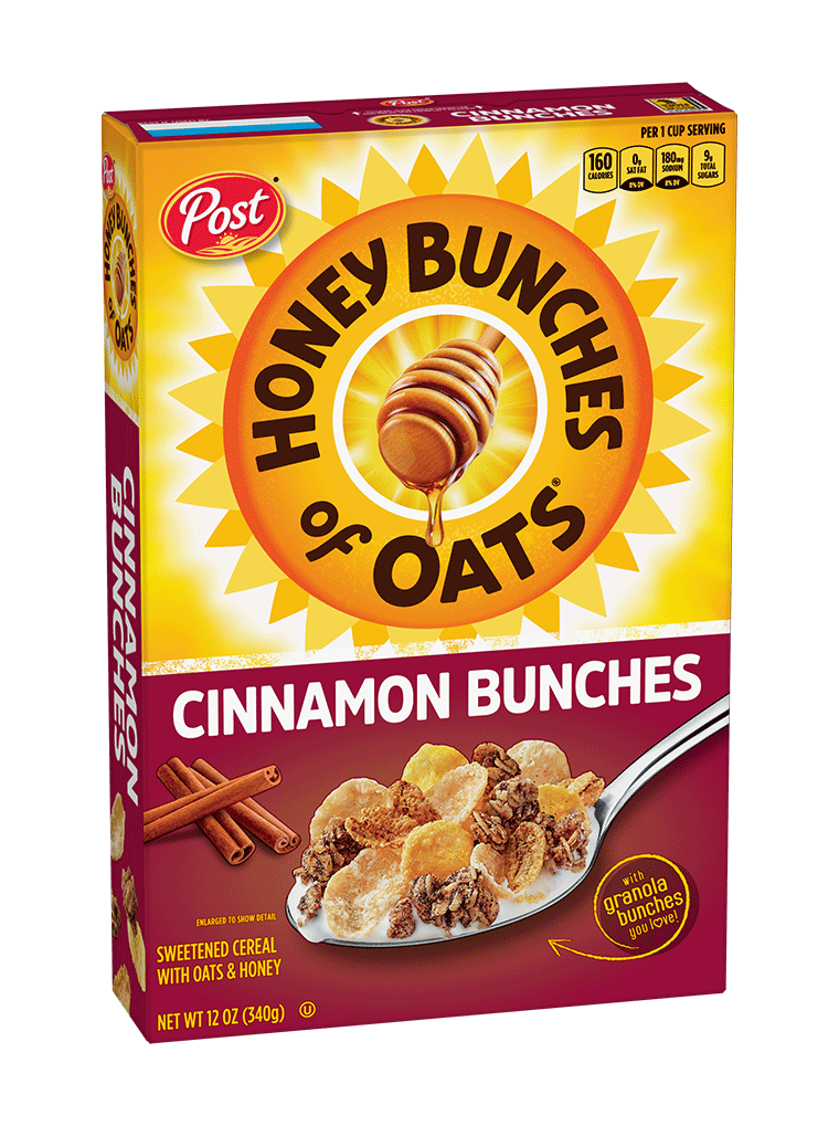 Post Honey Bunches of Oats Cinnamon Bunches Cereal 340g (best before 11/01/2025)