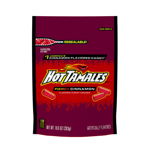 Hot Tamales Fierce Cinnamon Chewy Candies Bag 283g