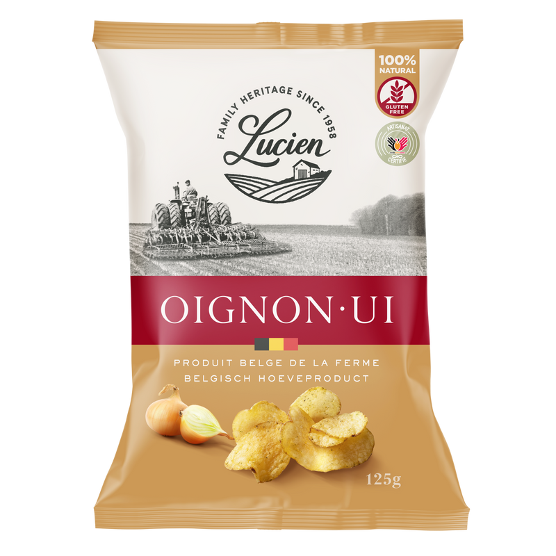 20 x Lucien Crisps | Full Case Offer | Pick Your Flavour | Belgium Crisps 125g Pack | Delicious Taste