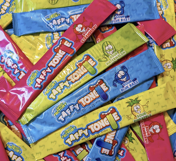 Crazy Candy Factory Taffy Tongue 5 x 20g | Sour Chew Bars