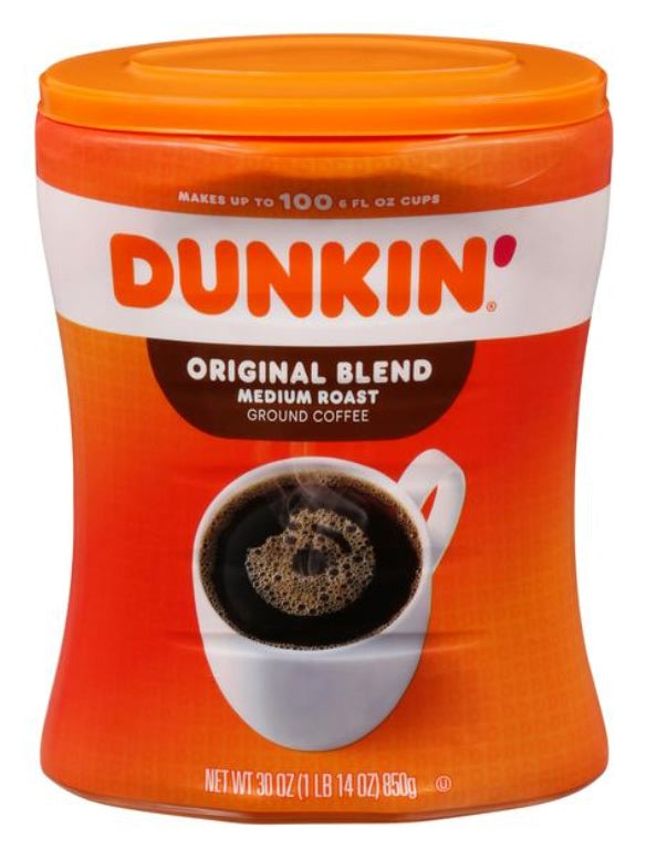 Dunkin Donuts Original Blend Medium Roast Cannister 850g