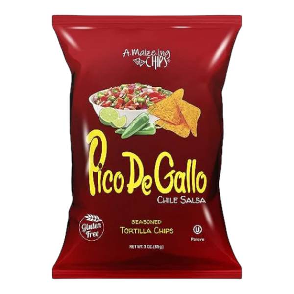 A-Maize-ing Chips Pico De Gallo Chile Salsa Seasoned Tortilla Chips 85g (Best Before Date 20/11/2023)