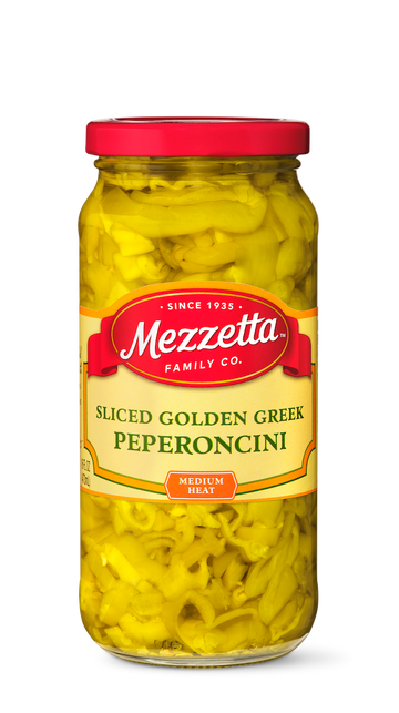 Mezzetta Sliced Golden Greek Pepperoncini Medium Heat 473ml