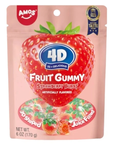 Amos 4D Fruit Gummy Strawberry Burst 170g
