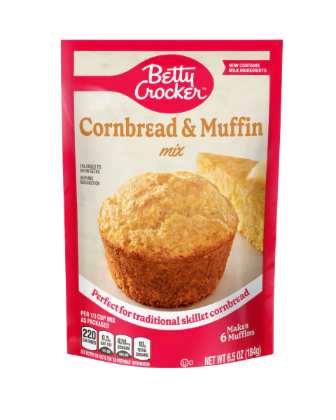 Betty Crocker Cornbread and Muffin Mix Pouch 184g (Best Before Date 07/25)