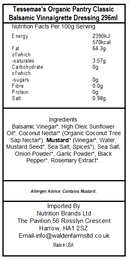 Tessemae's Organic Pantry Classic Balsamic Vinnaigrette Dressing 296ml(Best Before Date 01/03/2026)